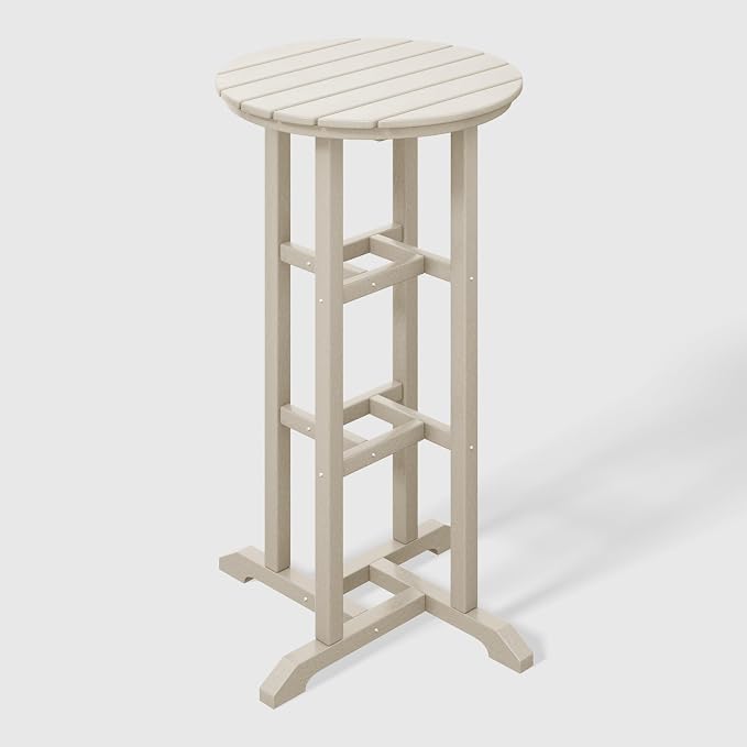 WestinTrends Malibu 42" Counter Height Round Outdoor Patio Bistro Bar Table, Sand