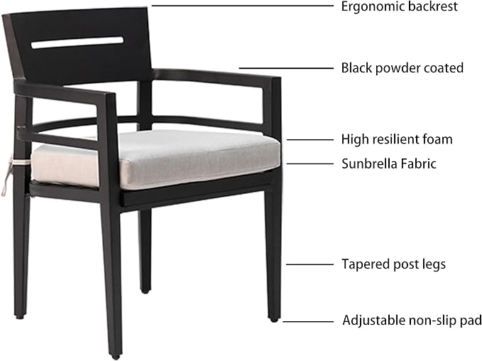 7-Piece Outdoor Patio Aluminum Furniture Set, 70” Rectangle Dining Table with Umbrella Hole and 2 Swivel Rockers Chairs & 4 Dining Chairs, Modern Dining Set for Backyard, Garden