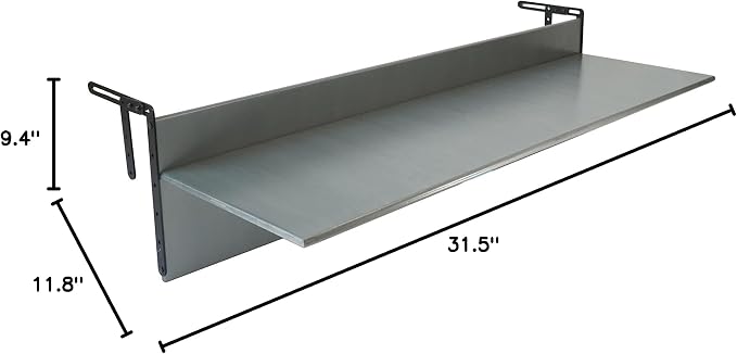 Balcony Bar Table, Folding Deck Rail Table for Patio, Balcony Hanging Desk for Many Railings Compatible, Wooden Bar Serving Table for Porch (Grey, S: 24 x 11.8 inches)
