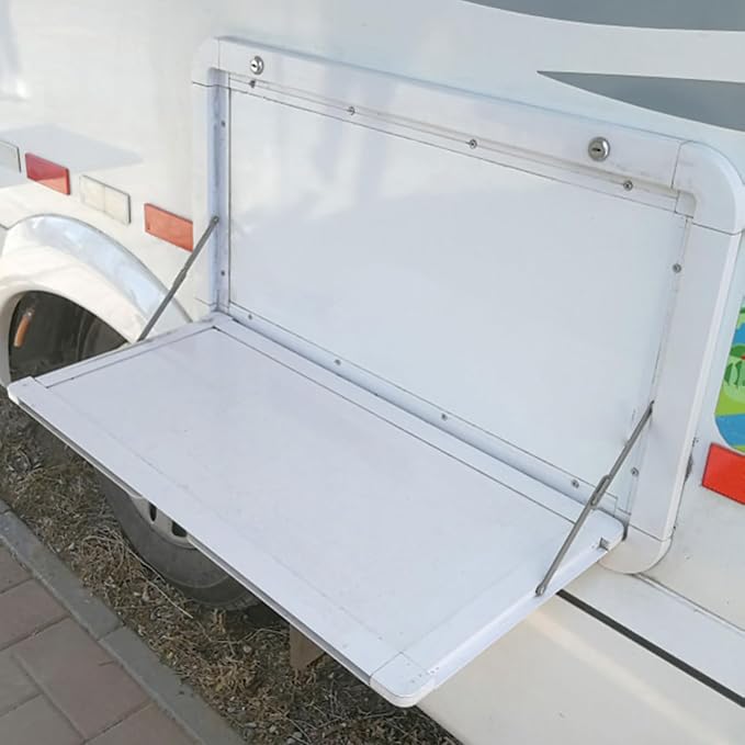 RV Floating Folding Table Dinette Tables Campervan Outside Picnic Wall Mounted Table Aluminum Alloy Folding Wall Table with 4 Keys for Campervans and Motorhomes