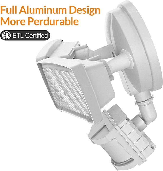 LEPOWER Hardwired LED Security Lights Motion Sensor Outdoor, 40W 4000LM | 5500K Daylight, 72 FT Range & 180° Detection, Easy to Install, IP65 Waterproof, 2 Head Flood Light for Garage, Yard, Porch