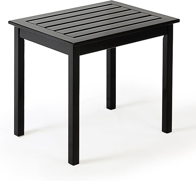 Cambridge Casual Bentley Solid Mahogany Outdoor Side Table – Weather-Resistant Patio End Table, Outdoor Accent Table for Porch, Deck, or Garden – Black Finish