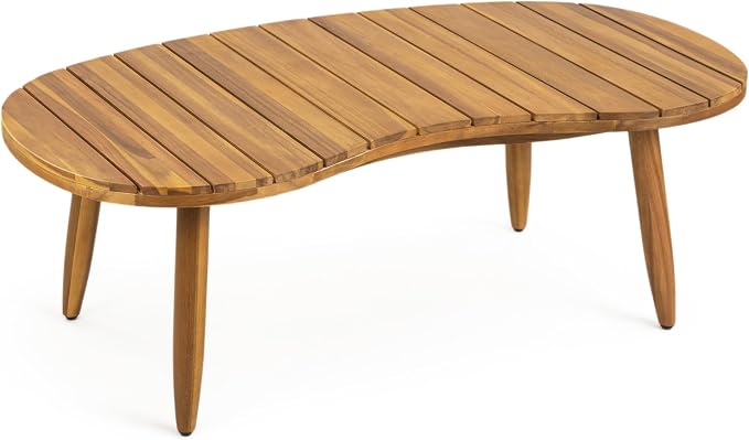 Christopher Knight Home Havets 2 Piece Patio Conversation Sets, Outdoor Acacia Wood Patio Seating Group,Woven Rope Loveseat with Cushions and Coffee Table for Porch Garden Backyard Balcony, Teak+Beige
