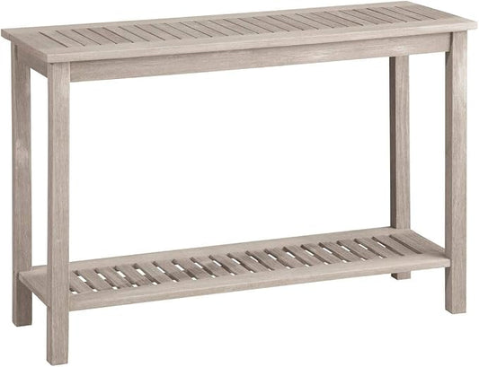Wood Console Table Outdoor Patio Furniture (Driftwood Gray)