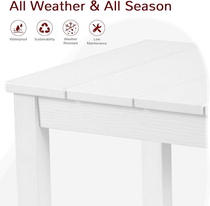 Stoog HIPS Outdoor Side Table, Weather Resistant Patio End Table, Easy to Clean & Fade Resistant, for Patio, Pool, Deck, Garden, White