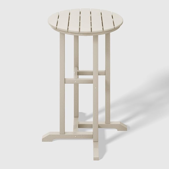 WestinTrends Malibu 37" Counter Height Round Outdoor Patio Bistro Bar Table, Sand