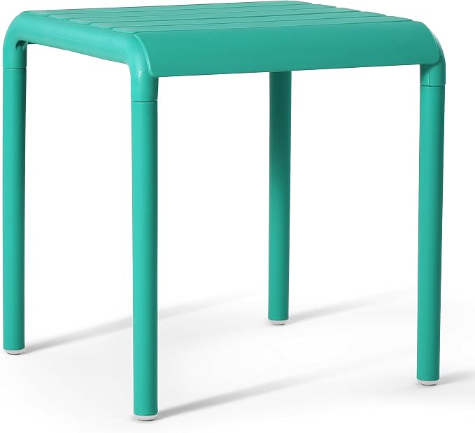 WestinTrends Playa Plastic Modern Outdoor Patio Accent Side Tables (Set of 2), Turquoise
