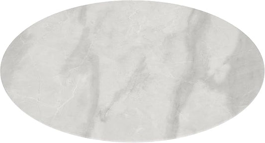 20" Round Tempered Glass Table Top, Marble Glass Surface Protector Heat & Scratch Resistant Multipurpose for Dining, Coffee, Restaurant, Office and End Table (Grey Marble Pattern, 20 Inch)