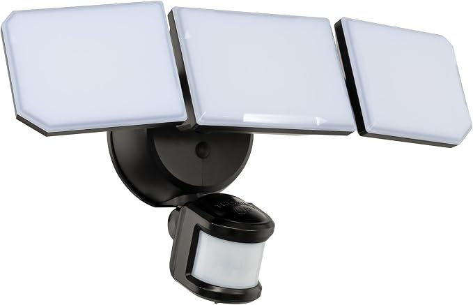 Guardian Flood and Security Wall Light with 3 Lights 3,400 Lumens 30 Watts and Programmable Motion and Photo Sensor in Bronze