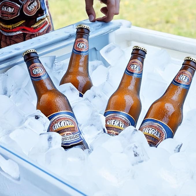 5 Foot Folding Ice Cooler Table with Drain and Dual Basins — Portable Fill and Chill Beverage Table for Parties, BBQ, Camping & Outdoor Events, 440 lb Capacity Ice Bin, No Assembly Required