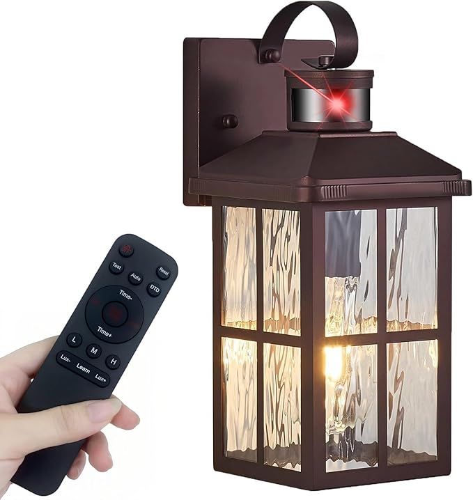 Porch Lights Outdoor with Remote, Motion Sensor Exterior Lighting Fixtures | 2 Pack Intelligent Outdoor Wall Lights, 4 Lighting Modes Outdoor Sconce Lights for House Patio Front Door Garage