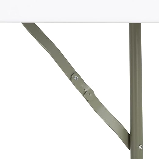 Norwood Commercial Furniture 5' Indoor/Outdoor Folding Training Table, Rectangular Blow-Molded Plastic Folding Training and Event Table, White