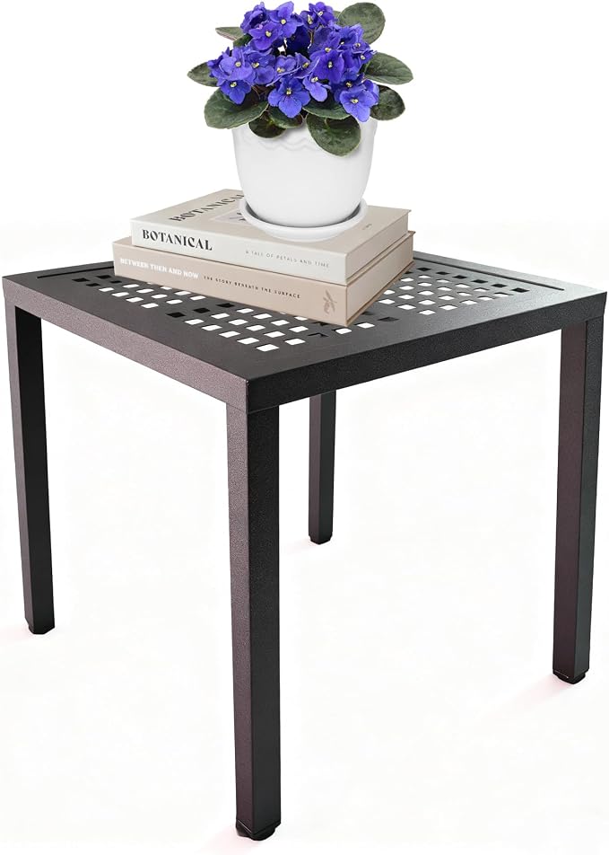 Square Aluminum Outdoor Side Table, Rustproof Patio Coffee Table | Powder-coated scratch-proof aluminum top, all-weather frame, easy assembly for garden, deck & pool