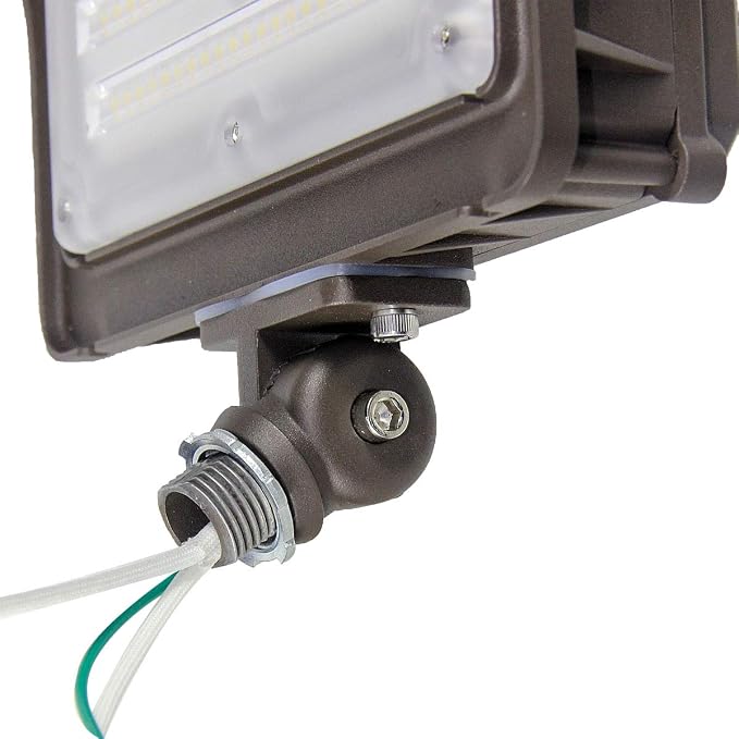 (2 Pack) 50W LED Flood Light Outdoor, Dusk-to-Dawn Photocell, LED Spot Light for Flag Adjustable Arm, IP65 Waterproof Outdoor Security Lighting Fixture, 100-277Vac 5000K 6000lm, ETL Listed