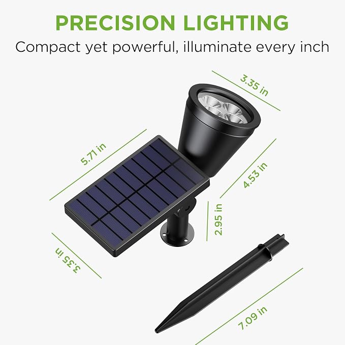InnoGear Solar Lights Outdoor Waterproof Solar Garden Light for Outside Yard Landscape Lighting Pathway Spot Lights Spotlight Wall Light Auto On/Off, Warm White