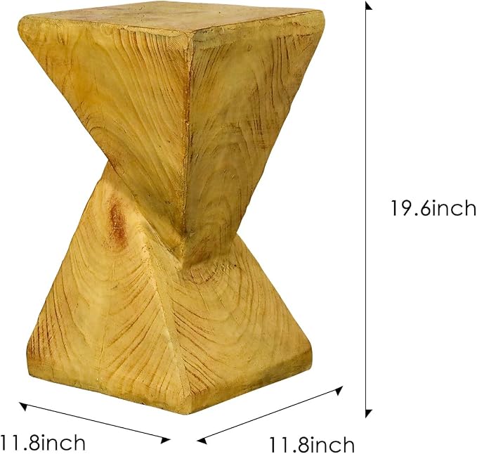 Stylish 19.6" H End Table Adding a Touch of Modern Charm to Your Porch, Patio, Garden – Decorative Concrete Side Table for Living Room or Bedroom