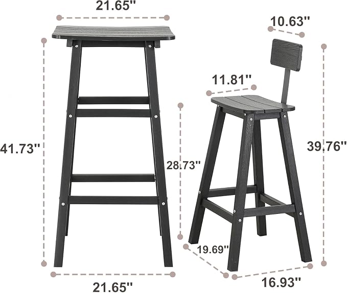 Outdoor Bar Table, HDPE Patio Bar Table, All Weather Height Patio Tables, Outdoor Bar Height Table, Tall Bistro Pub Table for Outside Deck, Porch, Backyard, Garden, Navy Blue