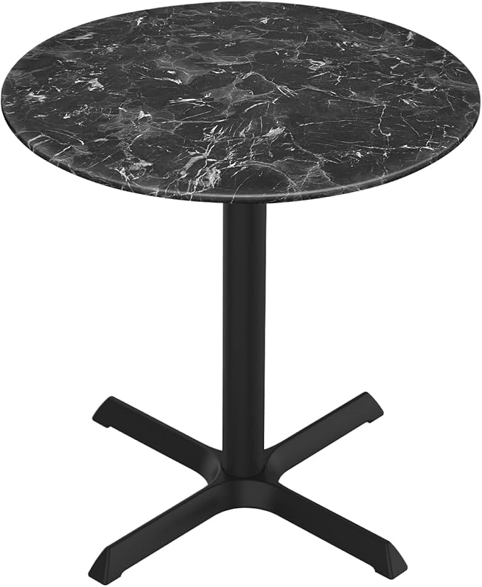 HBS 30" Tall OD211 Indoor/Outdoor All-Season Table with 36" Diameter Black Marble Top