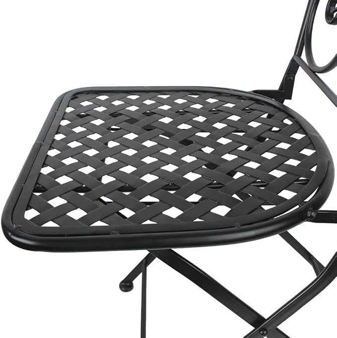 3 Piece Bistro Sets Mosaic Tile Round Table Folding Chairs Garden | Set of 3 Patio Furniture 23.6" Table and 2 Chairs Outdoor Bistro Chairs Artistic Table for Balcony Porch Apartment Backyard