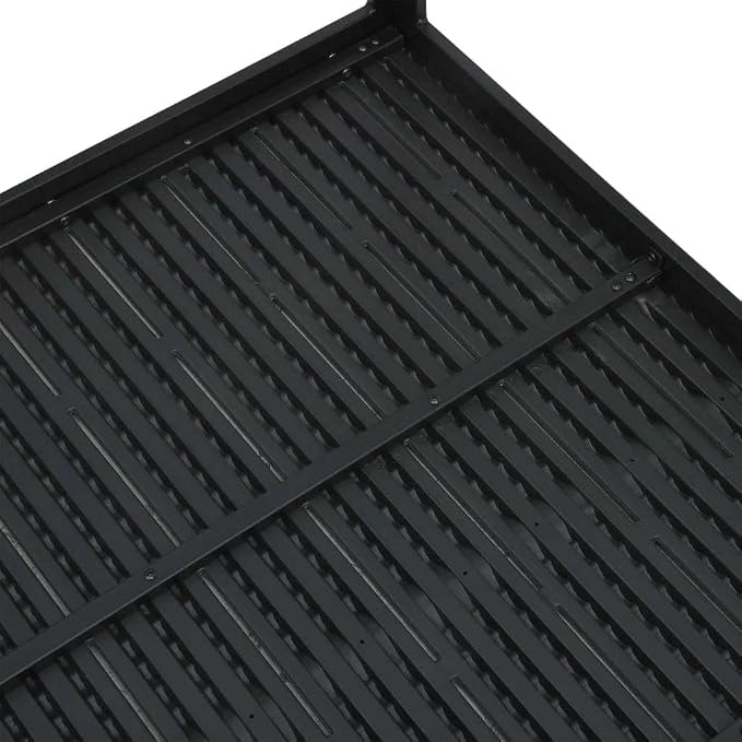 Black HDPE Steel Square Coffee Table, 30.7x30.7x29.1 in, Durable Outdoor Patio Side Table for Garden, Balcony, Living Room Furniture