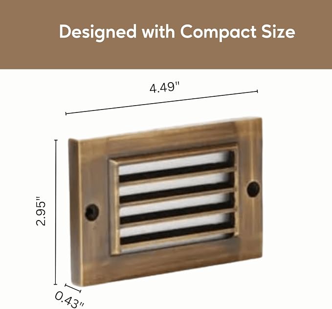 Ironsmith Brass Low Voltage Step Lights – Outdoor Landscape LED Deck & Wall Lighting – Louvered or Puck Style Options (Ironsmith StepLite™ Core)
