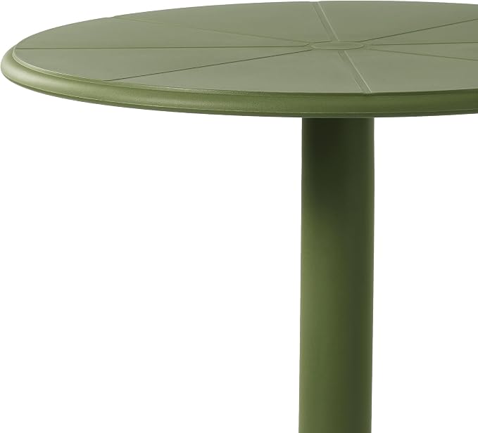 WestinTrends Playa 23.5" Outdoor Polypropylene Resin Round Patio Bistro Dining Table for 2, Olive Green