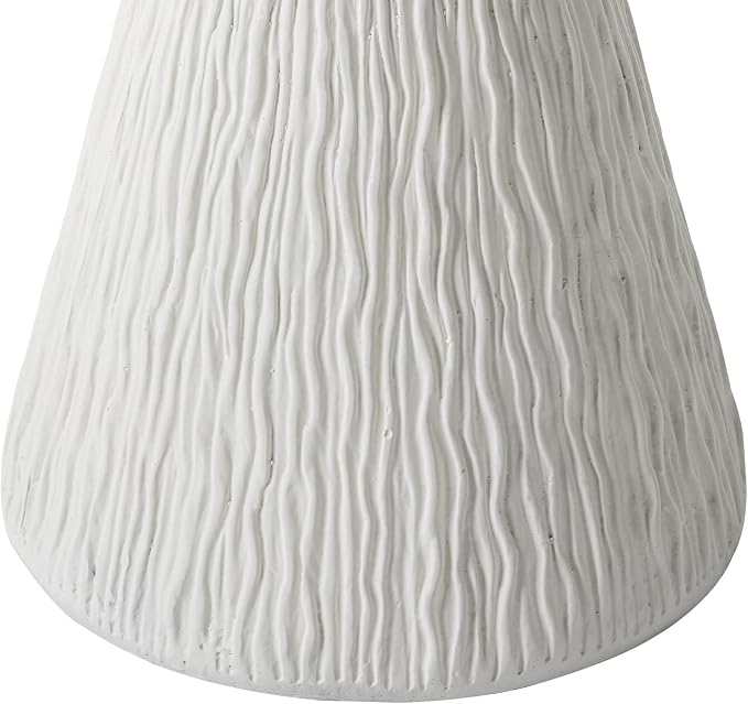 COSIEST Set of 2 Outdoor Side Table, White Mushroom Shaped MgO Accent Table, Lightweight Patio End Table with Rotund Base, Round Top Plant Stand for Garden and Deck