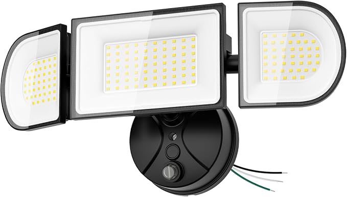 iMaihom 180W Dusk to Dawn Flood Lights Outdoor, 18000LM 6500K Super Bright LED Security Lights, IP65 Waterproof Exterior Light with Photocell, Hardwired Outdoor Lighting for Yard, Garden, Garage Black