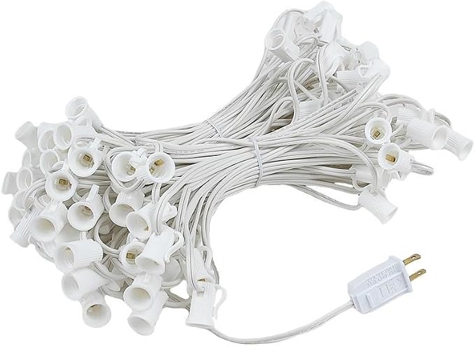 Novelty Lights 100 Foot C7 Outdoor String Lights, Patio Christmas Stringer