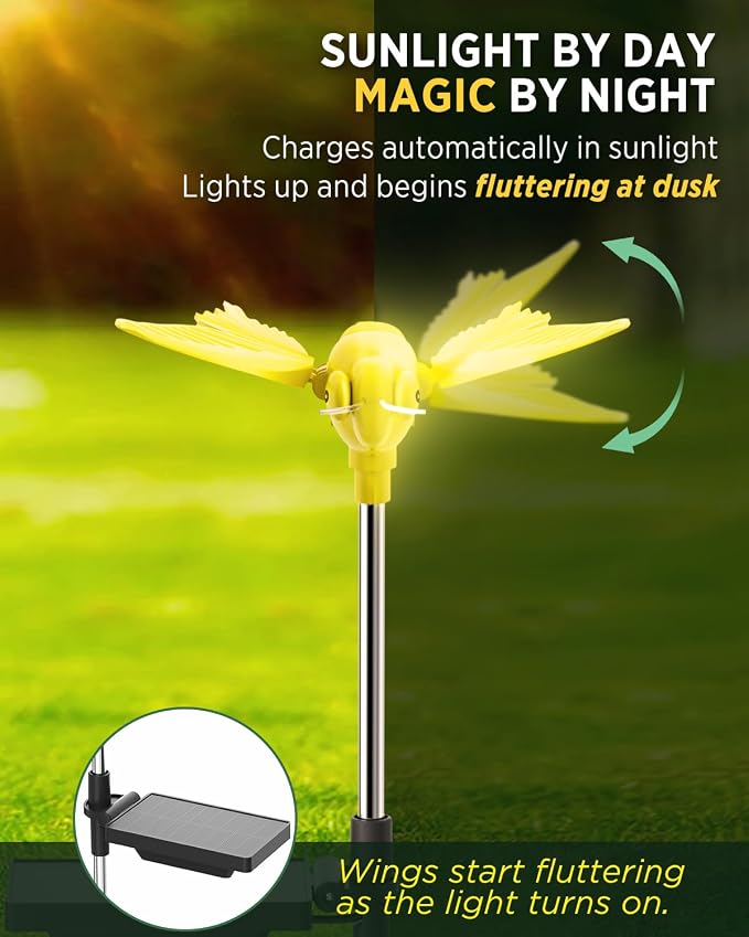 Solar Butterfly Garden Light with Moving Wings Bringing Your Garden to Life - 1 Pack