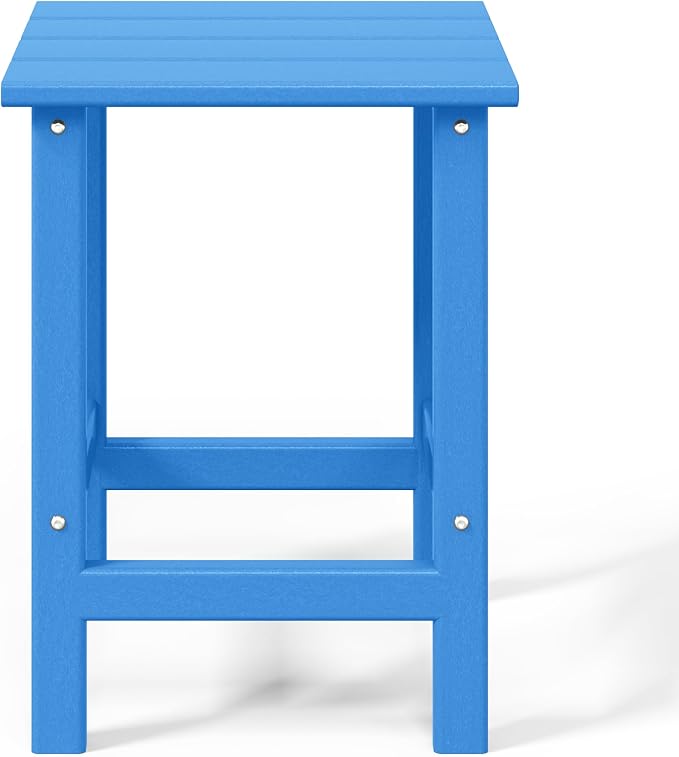 WestinTrends Malibu Square Outdoor Side Table for Adirondack Chair, Pacific Blue