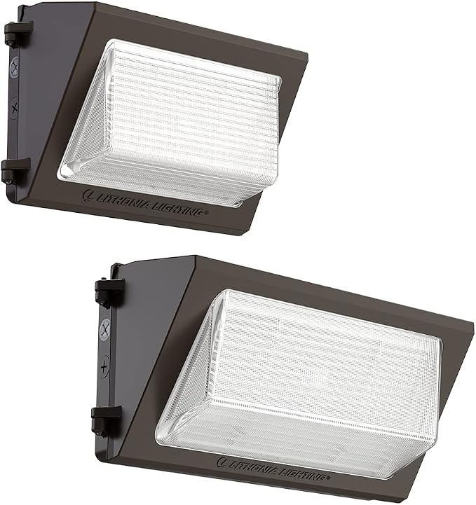 Lithonia Lighting 17" LED Wall Pack Outdoor Light, Dusk to Dawn Photocell | Bronze Outdoor Light Fixture, 3000K/4000K/5000K CCT, Adjustable Lumens, UVOLT (TWR2 LED ALO SWW2 UVOLT PE DDBTXD)