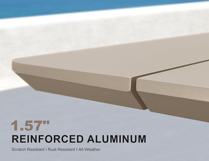 PURPLE LEAF 157-Inch Aluminum Patio Dining Set for Grand Party Hosts, 11-Piece Outdoor Dining Table and Chairs with Sun-Resistant Olefin Cushions for Backyard Dinner Parties and Poolside Hosting Beige