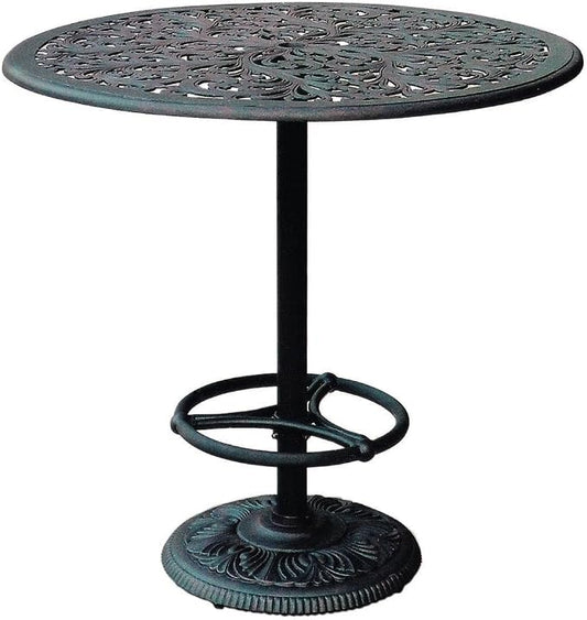 Darlee Series 80 Cast Aluminum Pedestal Patio Bar Table - Antique Bronze