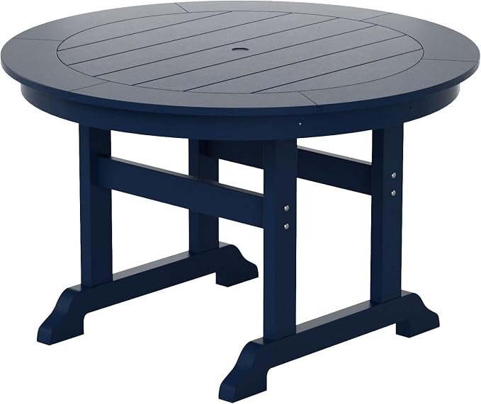 HDPE Laguna 47" Round Dining Table,Navy Blue