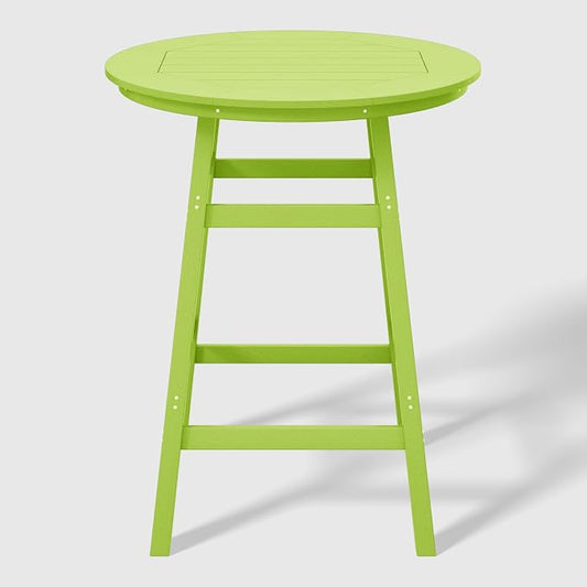 WestinTrends Malibu Outdoor 35" HDPE Round Patio Bar Height Table, Lime