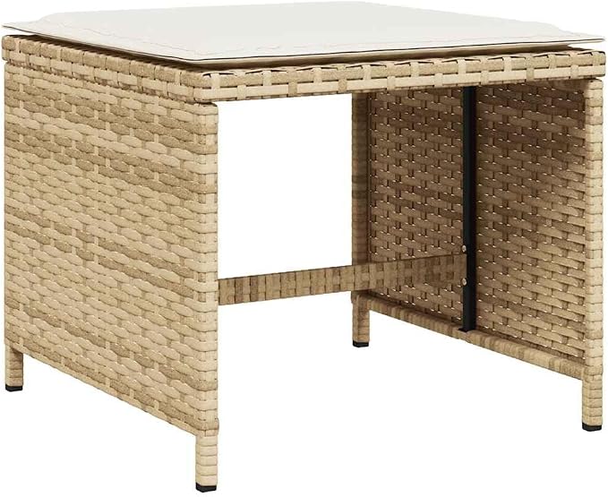 15-Piece Outdoor Dining Set, Beige Poly Rattan Patio Table and Chair Furniture for Garden, Backyard, Deck, Seats 14 Guests