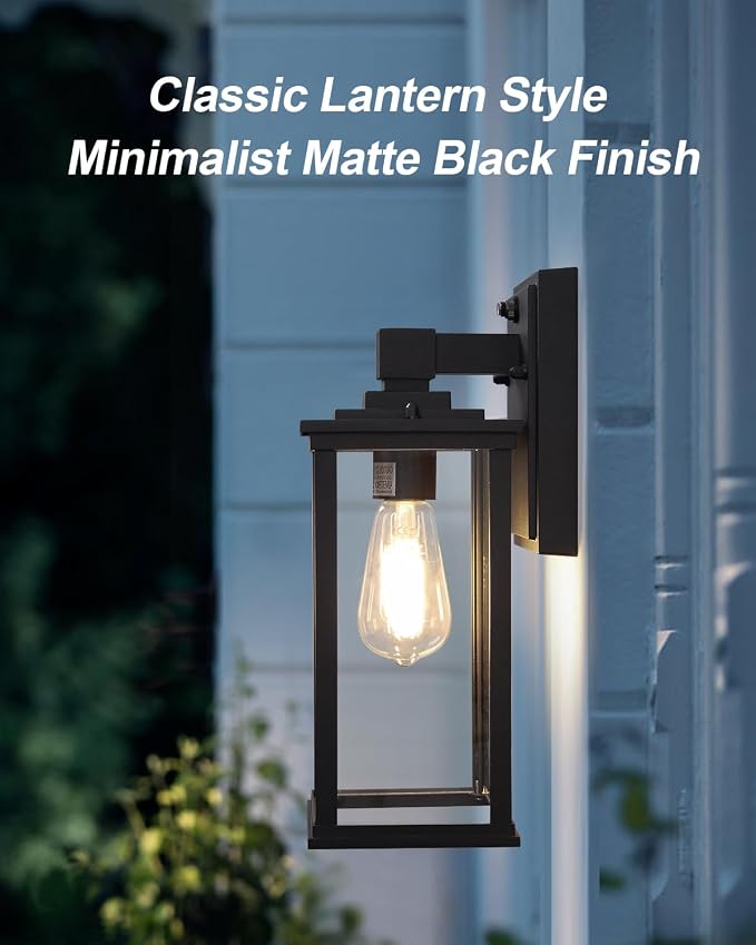 LITFIT 13.5'' Dusk to Dawn Outdoor Lighting, Wall Lights with Photocell Sensor, Hardwired Outdoor Sconces Wall Mount, Outside Lights for House Exterior, Garage, Porch, 2-Pack, Bulbs Not Included
