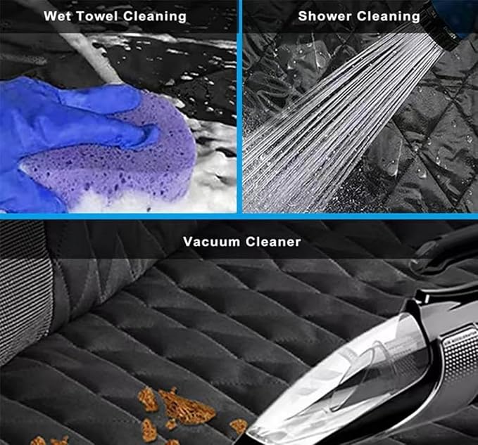 Dog Car Seat Cover for Jaguar E-PACE 2017 2018 2019 2020, Foldable Back Seat Extender, Hair-Resistant, Anti-Scratch, Travel Hammock Bed with Mesh Window Storage Accessories,Grey