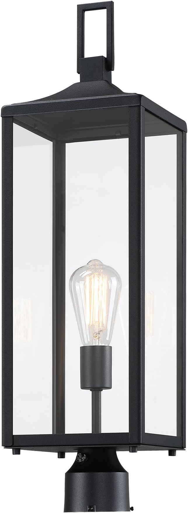 25.6 Inch Photocell Outdoor Lamp Post Light with Dusk To Dawn Sensor-Large Post Lamp For Yard Residential Sidewalk 25.6in Large lamppost Dusk To Dawn Pole Lantern For House Outdoor Column Light, E26