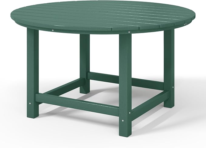 WestinTrends Malibu Kids Outdoor Patio Furniture HDPE 38" Wide Round Dining Table, Dark Green