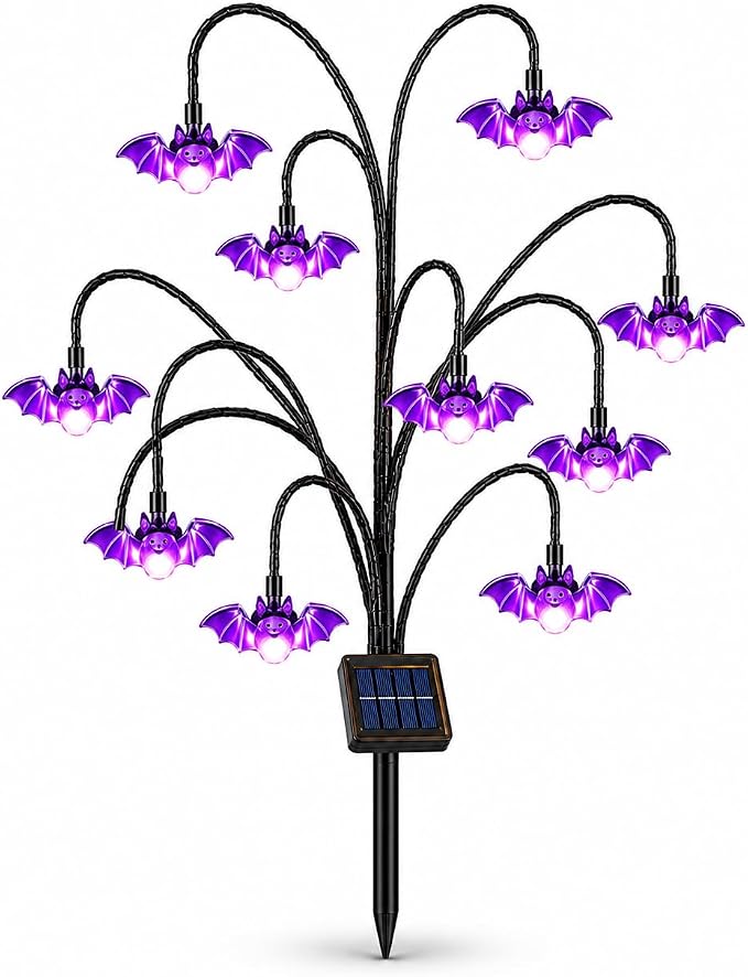 Halloween Solar Tree Stump Light, Glowing Ghost Garden Stake Lantern for Outdoor ，Style B