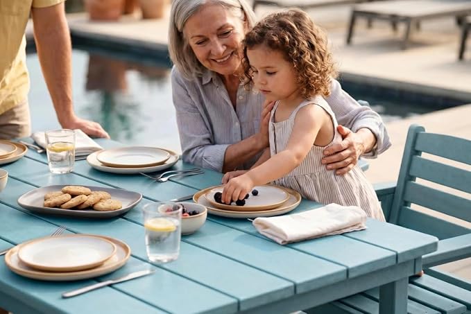 Outdoor Dining Chairs, Set of 2,Light Blue | HDPE material, comfortable armrests, weather-resistant furniture, ideal for table match, backyard, deck, garden