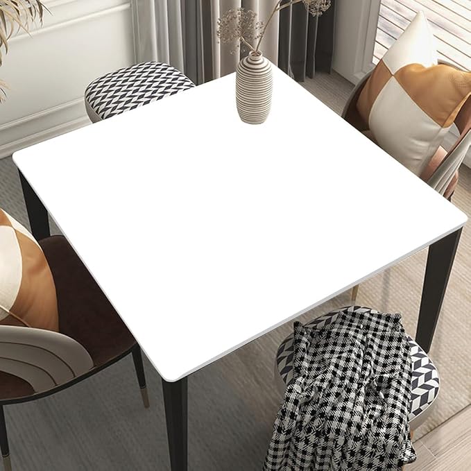 Stretch Picnic Tablecloth Suit for 30"x30" Table White Outdoor Table Covers for Dining Kitchen Home Party Style60