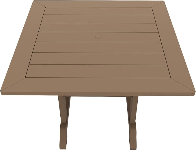 HDPE Laguna 43" Square Dining Table,Weathered Wood