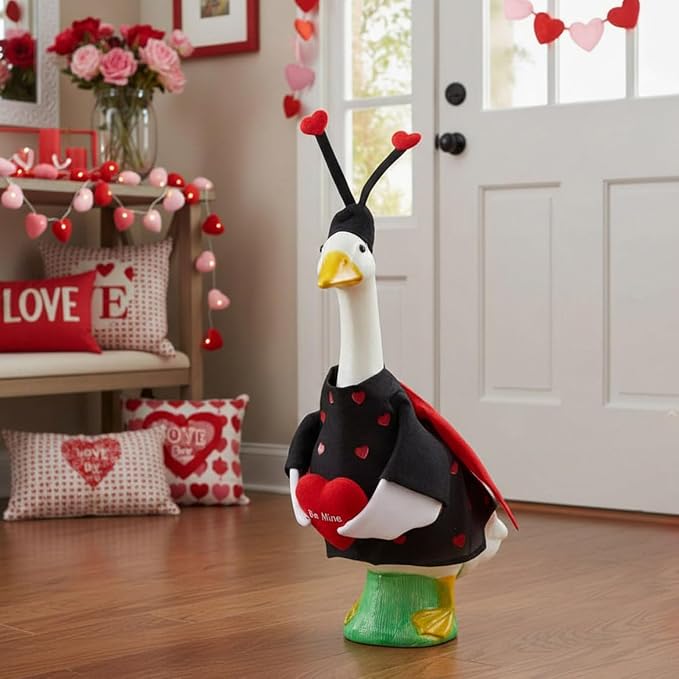 Gaggleville Love Bug Goose Outfit, Fits Large 23" H Statue, Valentine | Ladybug Costume for Lawn D�cor, Polyester, by Fox Valley Traders