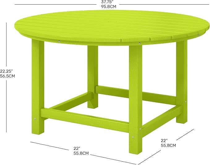 Costaelm Kids Dinner Table, Toddler Play Desk Student Desk Outdoor Childrens Picnic Tables for Children Arts & Crafts, Snack Time, Multi-Activity Table for Ages 2-8 in Home/Outside, Lime