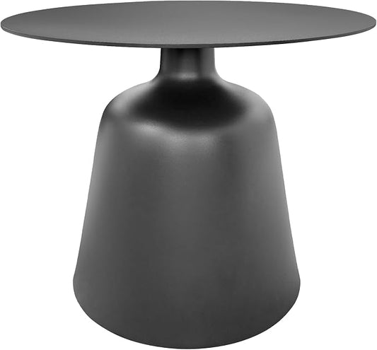 19.5" Round Pedestal Side Table, Stable Bell Base Modern Minimalist End Table, Small Coffee Accent Table for Living Room Bedroom Patio Balcony Indoor Outdoor, Grey