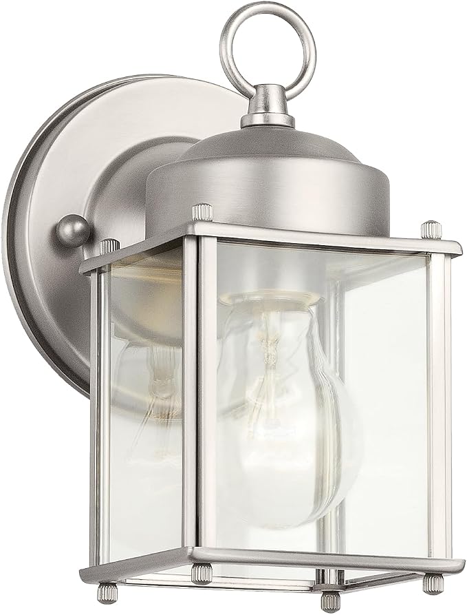 KICHLER 9611SS Outdoor Wall Light, 8.25" Height, Stainless Steel, 1 Light