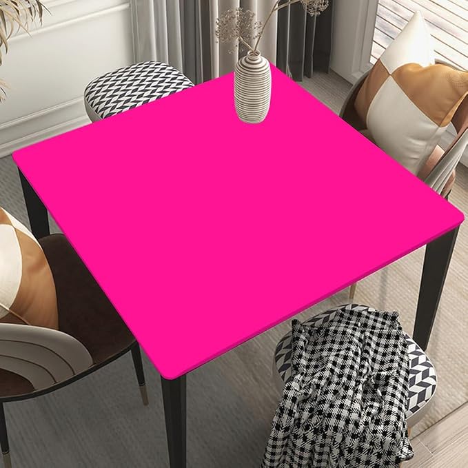 Stretch Picnic Tablecloth Suit for 28"x28" Table DeepPink Outdoor Table Covers for Dining Kitchen Home Party Style30